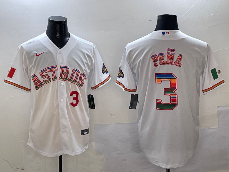 Men Houston Astros #3 Pena White Mexico 2025 Nike MLB Jersey style 6->houston astros->MLB Jersey